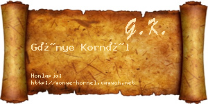 Gönye Kornél névjegykártya
